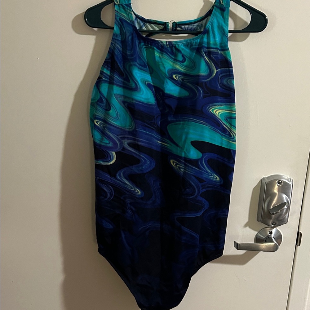 Blue & Teal Swirl One-Piece Swimsuit